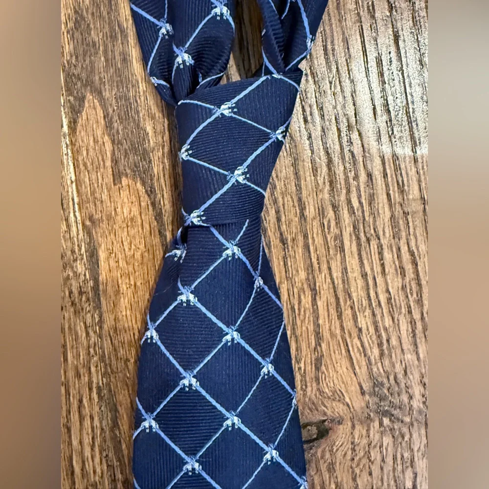 Navy Blue Checkered kid’s tie by Brooks Brothers.